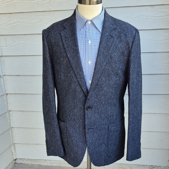 J CREW Ludlow Recent Dark Grey Tweed Weave Blend Moon 44 R Slim Mens Sport Coat